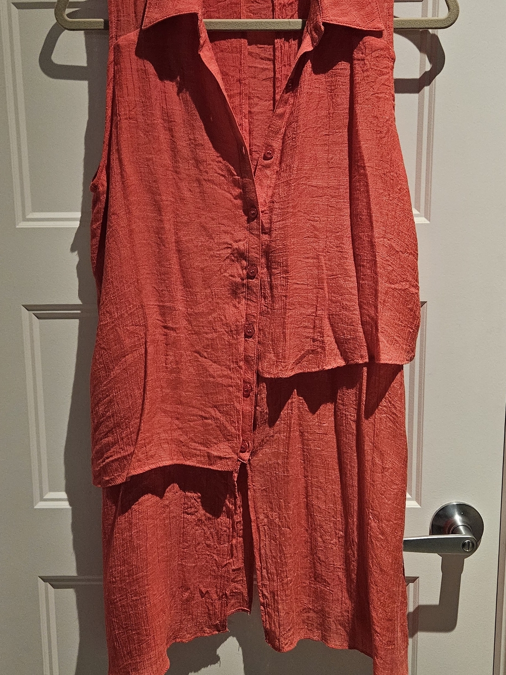 Red Coral Collections Asymmetrical Button Tunic Vest – M